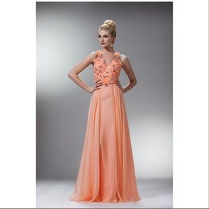 Light Coral Dainty Draping Evening Dress